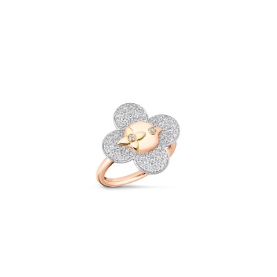 LOUIS VUITTON VIVIENNE RING, 3 GOLDS AND DIAMONDS Q0T48G